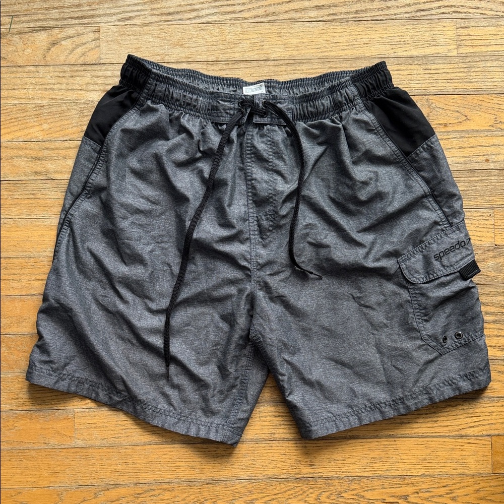 Speedo Charcoal and Black Swim Shorts